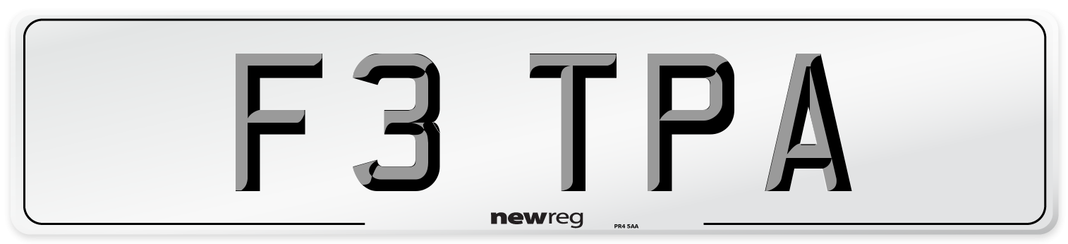 F3 TPA Number Plate from New Reg